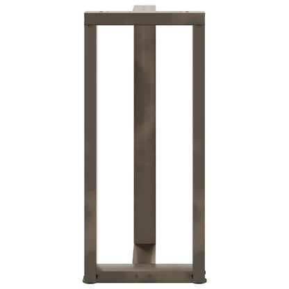 Gambe Tavolo Bar Forma T 2 pz Naturale 40x35x(90-91)cm Acciaio