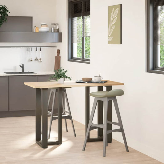 Gambe Tavolo Bar Forma T 2 pz Naturale 40x35x(90-91)cm Acciaio