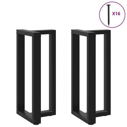 Gambe per tavolo da bar a forma di T 2 pz nere 50x35x(90-91) cm