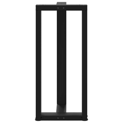 Gambe Tavolo Bar a Forma T 2 pz Nero 50x35x(90-91) cm Acciaio - homemem39