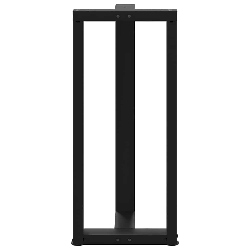 Gambe per tavolo da bar a forma di T 2 pz nere 50x35x(90-91) cm