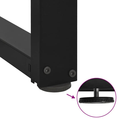 Gambe per tavolo da bar a forma di T 2 pz nere 50x35x(90-91) cm