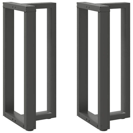 Gambe Tavolo Bar Forma T 2 pz Antracite 50x35x(90-91)cm Acciaio