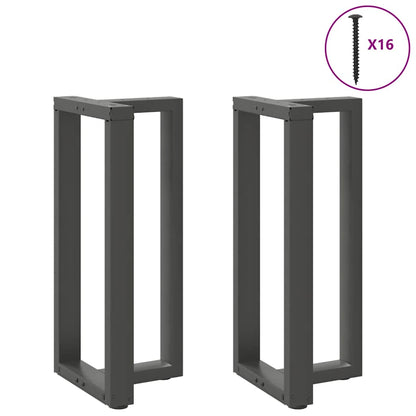 Gambe Tavolo Bar Forma T 2 pz Antracite 50x35x(90-91)cm Acciaio