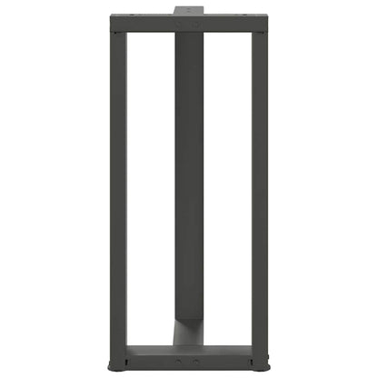 Gambe Tavolo Bar Forma T 2 pz Antracite 50x35x(90-91)cm Acciaio