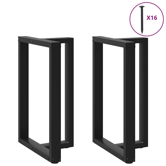 Gambe Tavolo Bar a Forma T 2 pz Nero 60x35x(90-91) cm Acciaio - homemem39