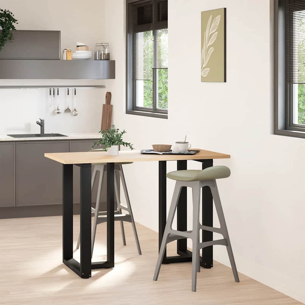 Gambe Tavolo Bar a Forma T 2 pz Nero 60x35x(90-91) cm Acciaio - homemem39