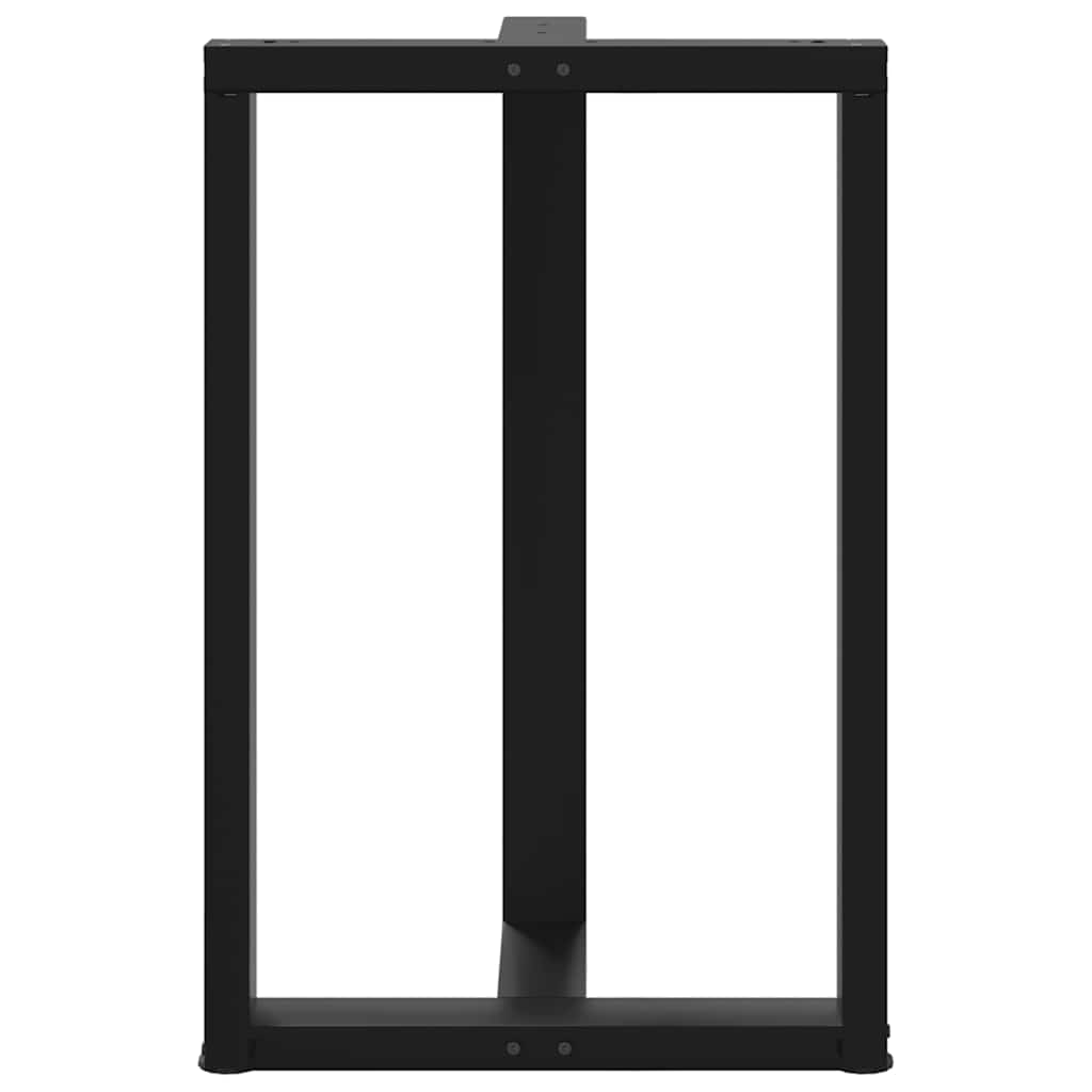 Gambe Tavolo Bar a Forma T 2 pz Nero 60x35x(90-91) cm Acciaio - homemem39