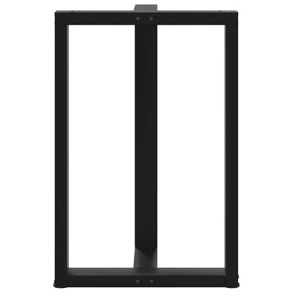 Gambe Tavolo Bar a Forma T 2 pz Nero 60x35x(90-91) cm Acciaio - homemem39