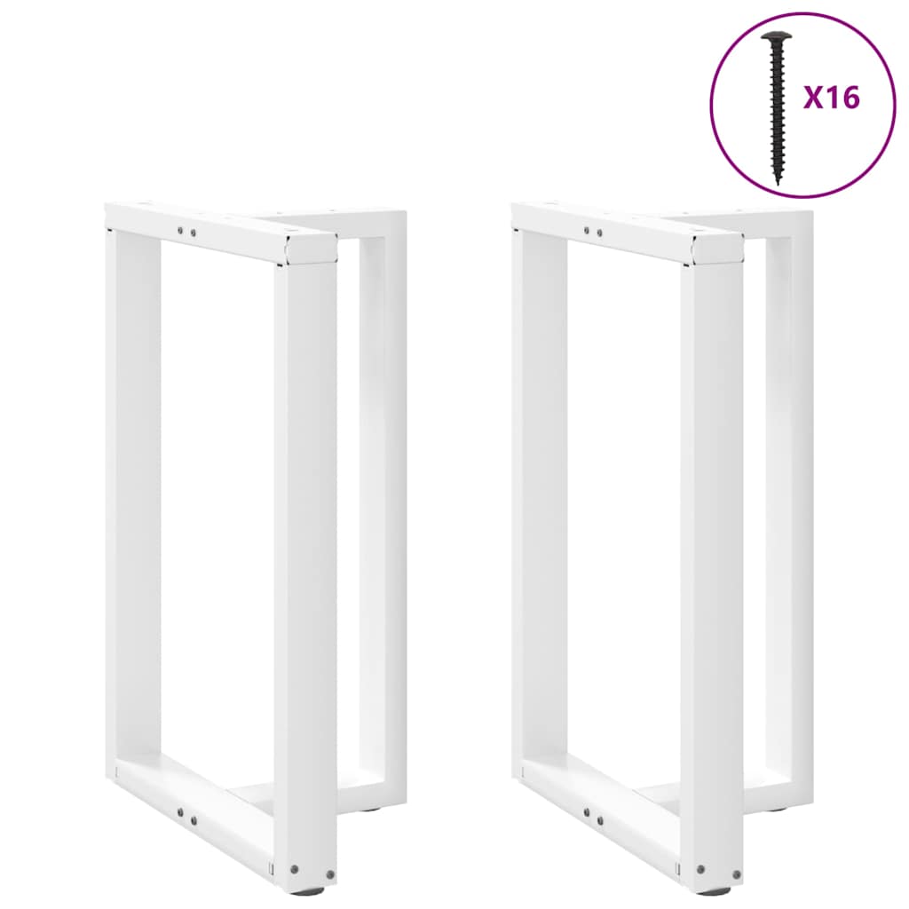 Gambe per tavolo da bar forma T 2 pz bianche 60x35x(90-91) cm