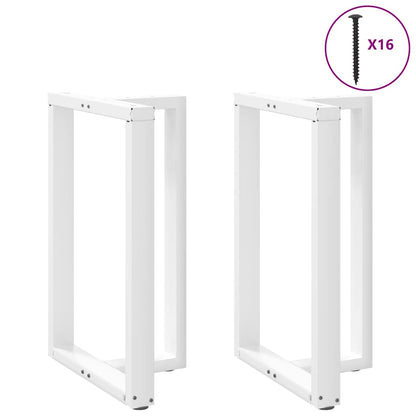 Gambe per tavolo da bar forma T 2 pz bianche 60x35x(90-91) cm