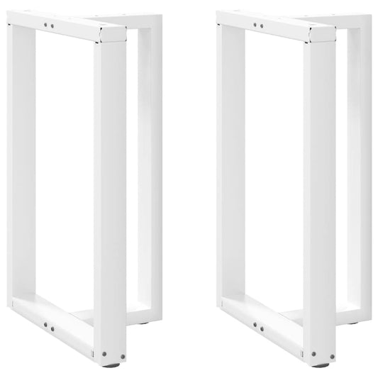 Gambe per tavolo da bar a forma di T 2 pz bianche 60x35x(90-91) cm in acciaio