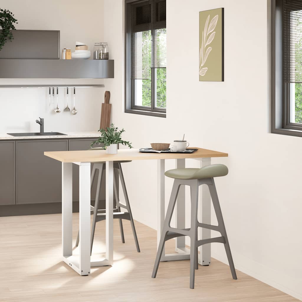 Gambe per tavolo da bar forma T 2 pz bianche 60x35x(90-91) cm