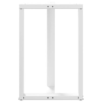 Gambe per tavolo da bar a forma di T 2 pz bianche 60x35x(90-91) cm in acciaio