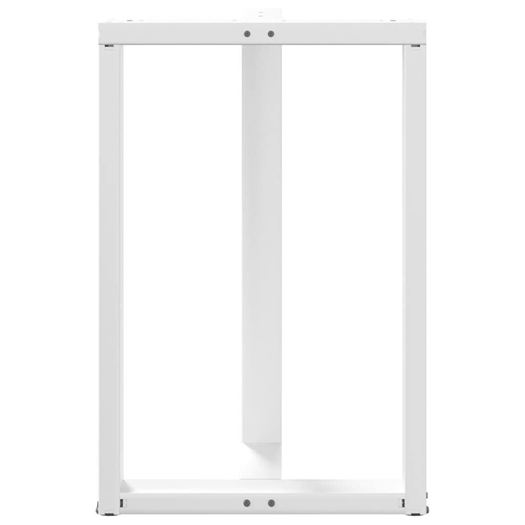 Gambe per tavolo da bar forma T 2 pz bianche 60x35x(90-91) cm