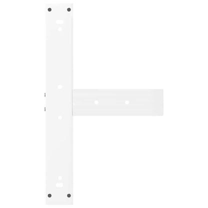 Gambe per tavolo da bar forma T 2 pz bianche 60x35x(90-91) cm