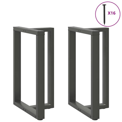 Gambe per tavolo da bar forma T 2 pz Antracite 60x35x(90-91) cm