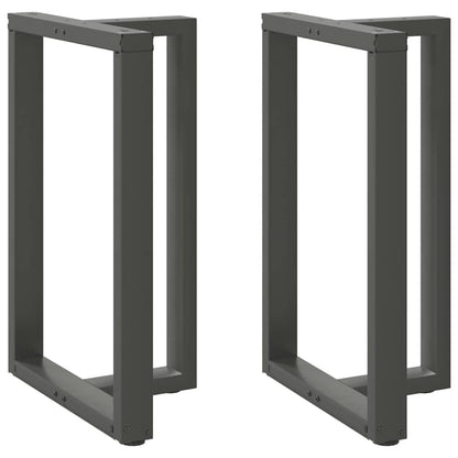 Gambe per tavolo da bar a forma di T 2 pz Antracite 60x35x(90-91) cm Acciaio - homemem39