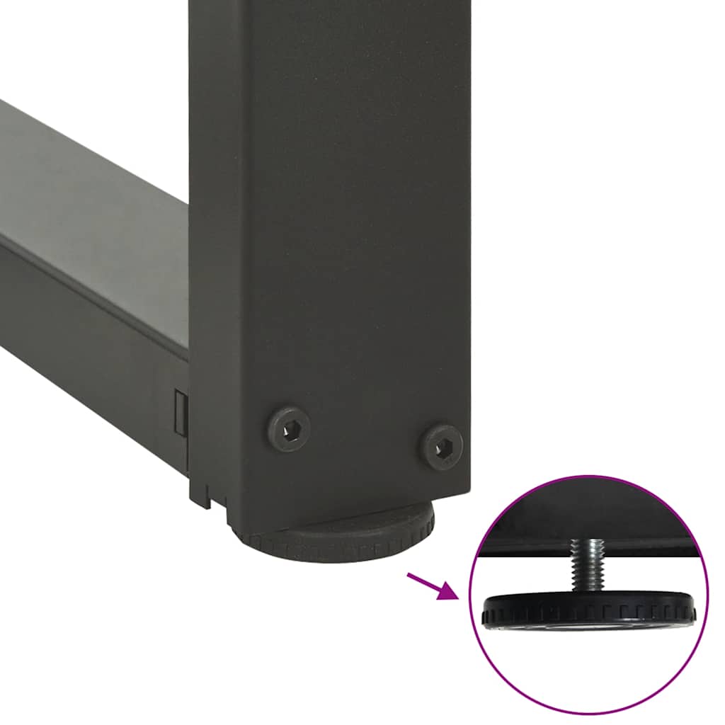 Gambe per tavolo da bar forma T 2 pz Antracite 60x35x(90-91) cm