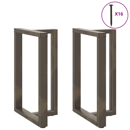 Gambe Tavolo Bar Forma T 2 pz Naturale 60x35x(91-92)cm Acciaio - homemem39