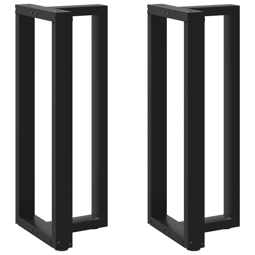 Gambe per tavolo da bar forma T 2 pz nere 40x35x(100-101) cm