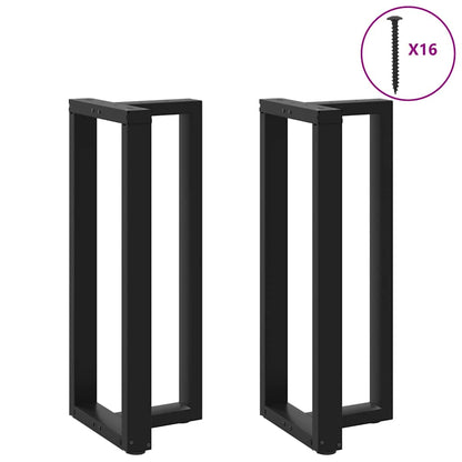 Gambe per tavolo da bar forma T 2 pz nere 40x35x(100-101) cm