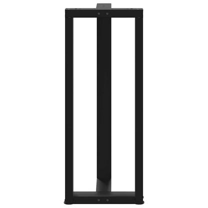 Gambe per tavolo da bar a forma di T 2 pz nere 40x35x(100-101) cm in acciaio - homemem39