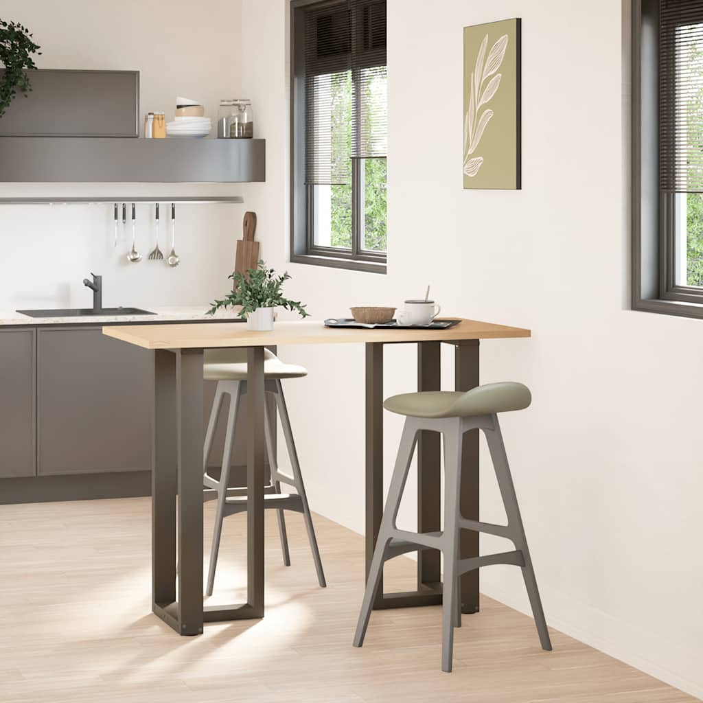 Gambe Tavolo Bar a T 2 pz Naturale 40x35x(100-101) cm Acciaio - homemem39