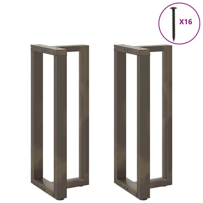 Gambe per tavolo da bar forma T 2 pz nere 40x35x(100-101) cm