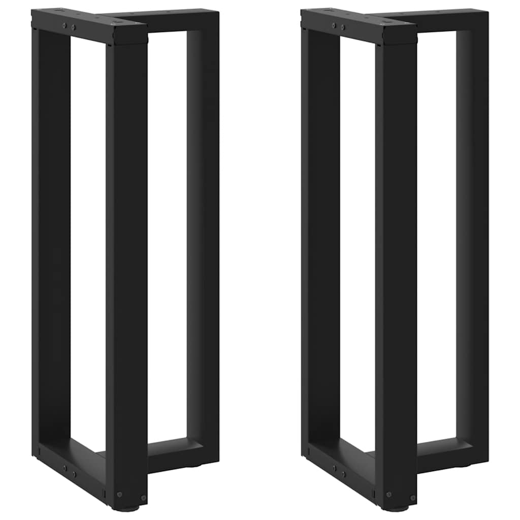 Gambe per tavolo da bar forma T 2 pz nere 50x35x(100-101) cm