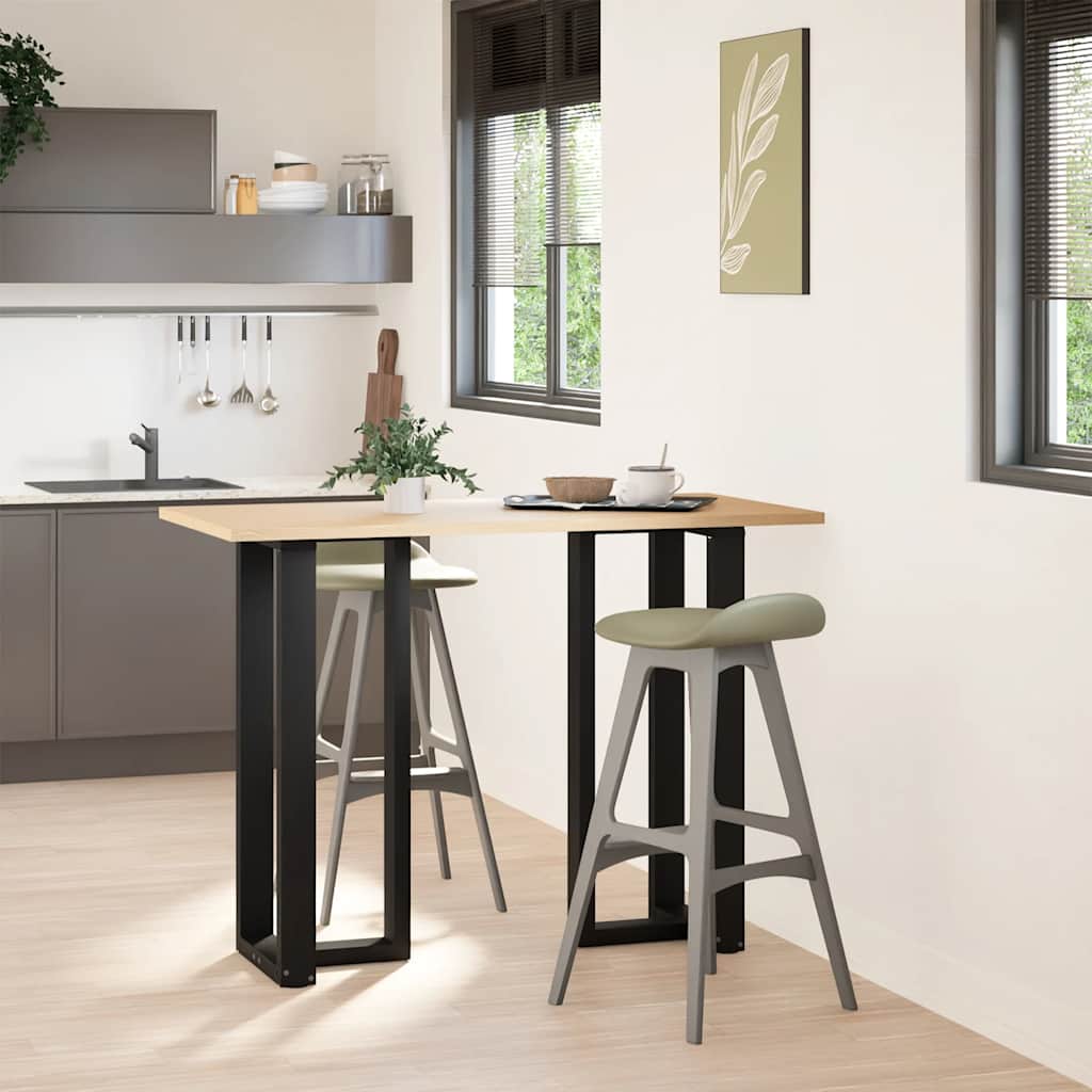 Gambe per tavolo da bar forma T 2 pz nere 50x35x(100-101) cm
