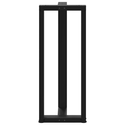 Gambe per tavolo da bar a forma di T 2 pz nere 50x35x(100-101) cm in acciaio - homemem39