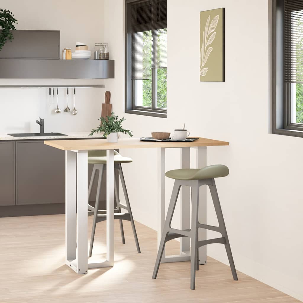 Gambe per tavolo da bar forma T 2 pz bianche 50x35x(100-101) cm
