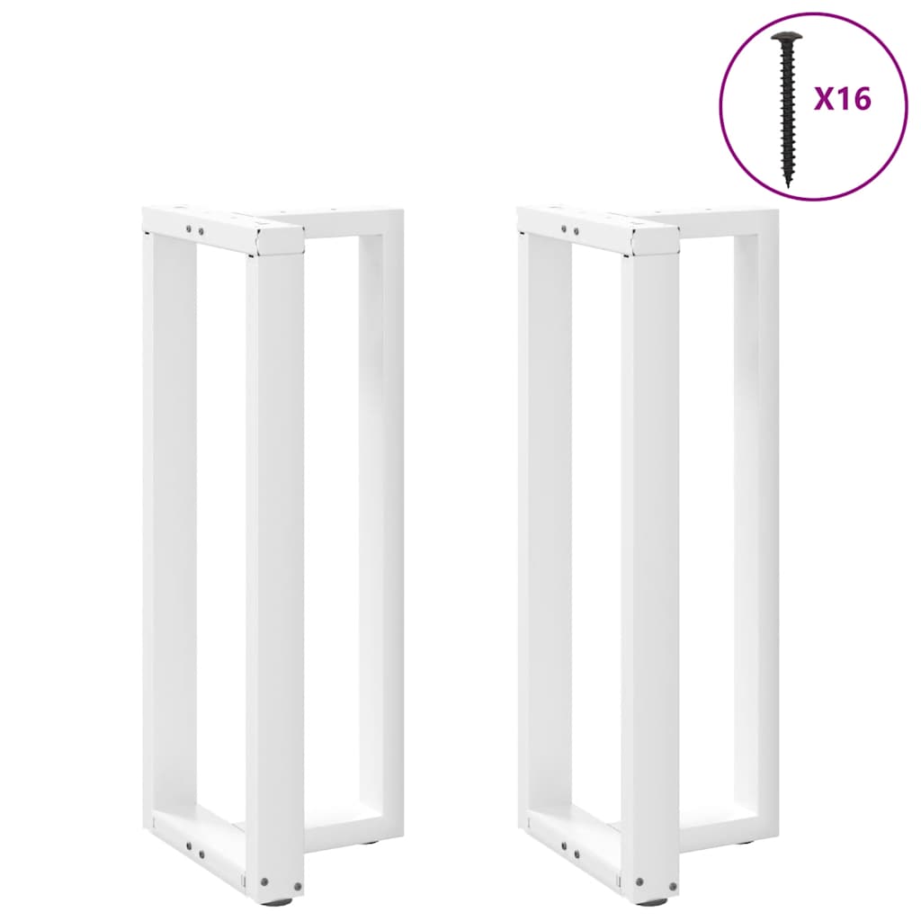 Gambe per tavolo da bar forma T 2 pz bianche 50x35x(100-101) cm