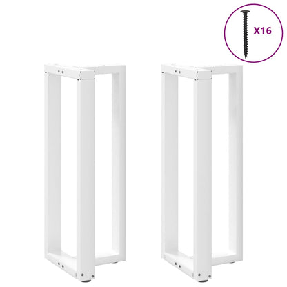 Gambe per tavolo da bar forma T 2 pz bianche 50x35x(100-101) cm