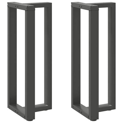 Gambe Tavolo Bar a T 2 pz Antracite 50x35x(100-101) cm Acciaio