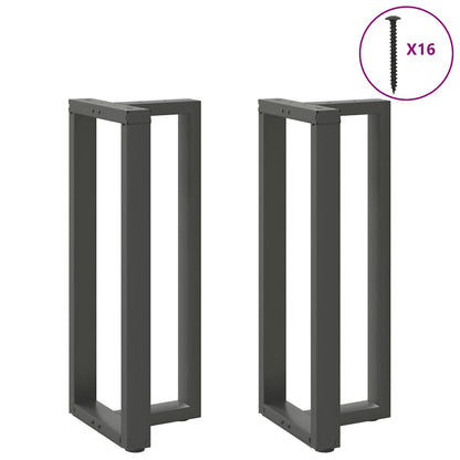 Gambe Tavolo Bar a T 2 pz Antracite 50x35x(100-101) cm Acciaio