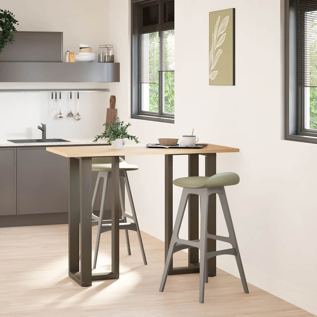 Gambe Tavolo Bar a T 2 pz Naturale 50x35x(100-101) cm Acciaio - homemem39