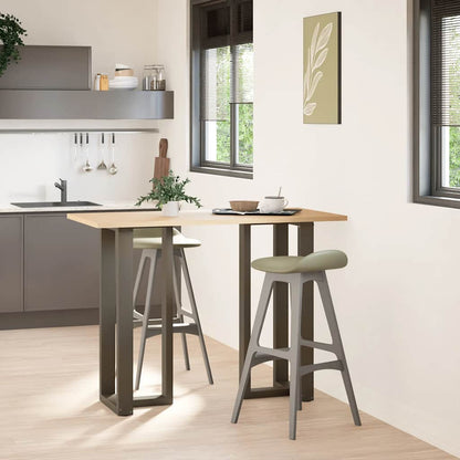 Gambe Tavolo Bar a T 2 pz Naturale 50x35x(100-101) cm Acciaio - homemem39