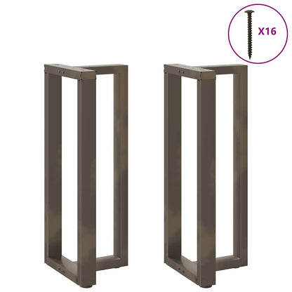 Gambe Tavolo Bar a T 2 pz Naturale 50x35x(100-101) cm Acciaio - homemem39
