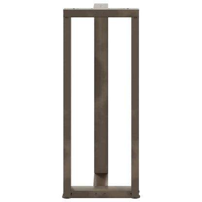 Gambe Tavolo Bar a T 2 pz Naturale 50x35x(100-101) cm Acciaio - homemem39