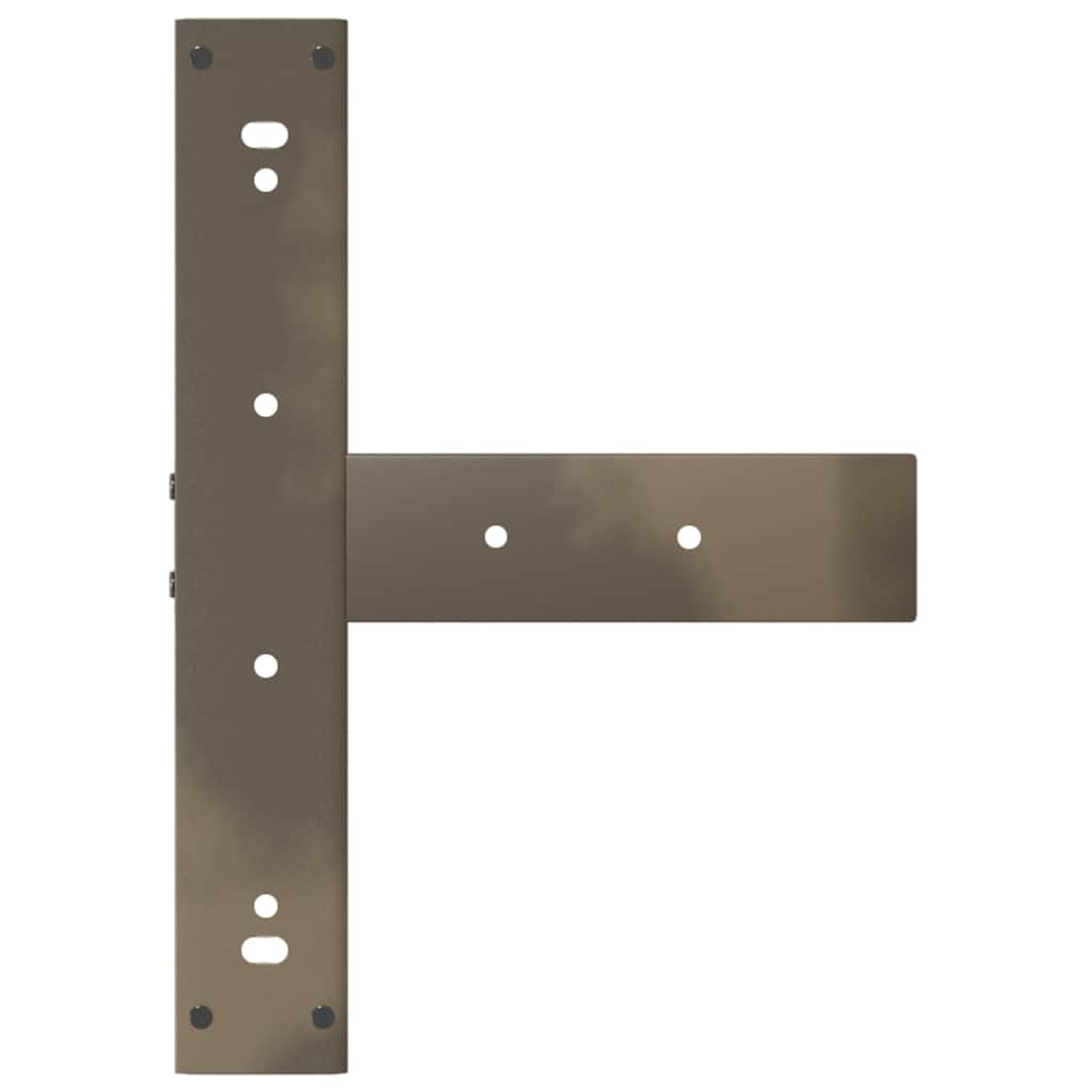 Gambe Tavolo Bar a T 2 pz Naturale 50x35x(100-101) cm Acciaio - homemem39