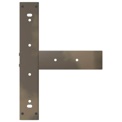 Gambe Tavolo Bar a T 2 pz Naturale 50x35x(100-101) cm Acciaio - homemem39