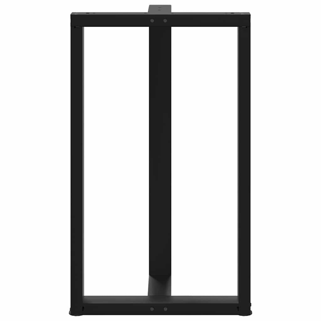 Gambe per tavolo da bar forma T 2 pz nere 60x35x(100-101) cm