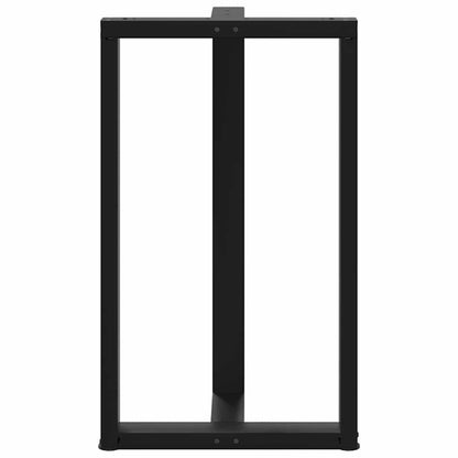 Gambe per tavolo da bar forma T 2 pz nere 60x35x(100-101) cm