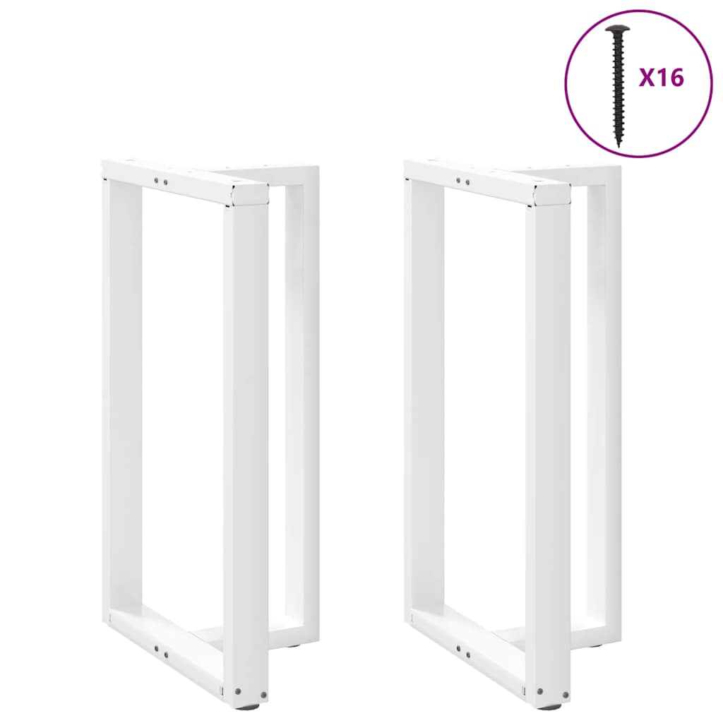 Gambe Tavolo Bar a Forma T 2pz bianco 60x35x(100-101)cm Acciaio - homemem39