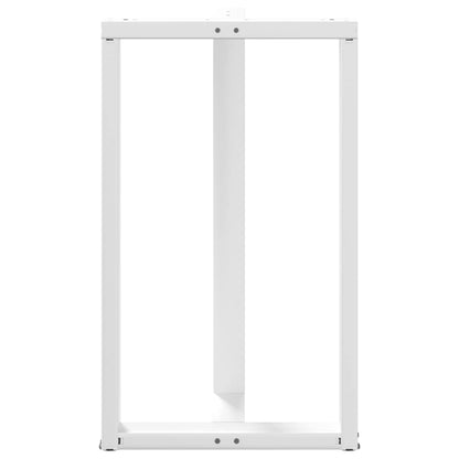 Gambe per tavolo da bar forma T 2 pz bianche 60x35x(100-101) cm