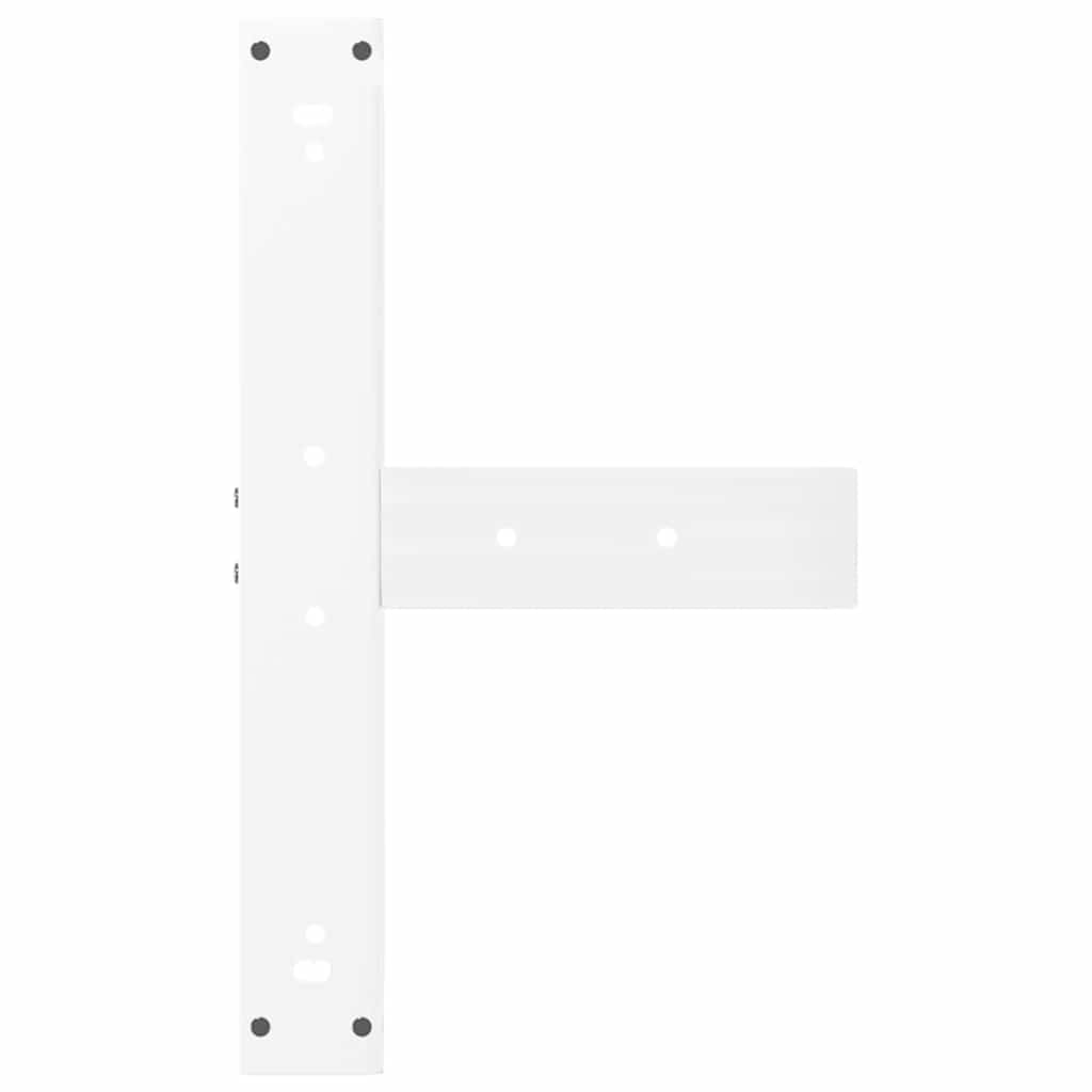Gambe per tavolo da bar forma T 2 pz bianche 60x35x(100-101) cm