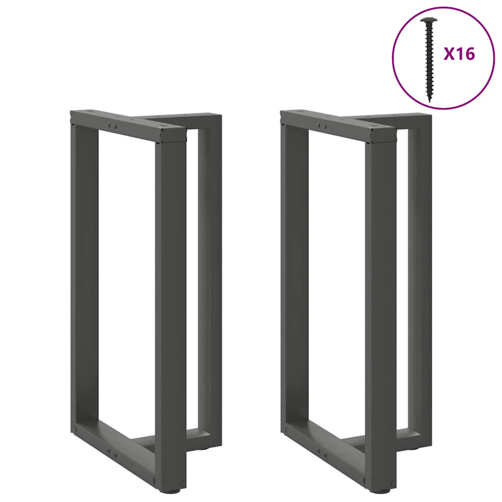Gambe per tavolo da bar a forma di T 2 pz Antracite 60x35x(100-101) cm Acciaio