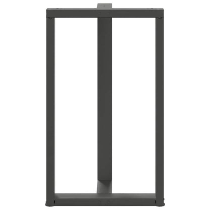 Gambe per tavolo da bar a forma di T 2 pz Antracite 60x35x(100-101) cm Acciaio